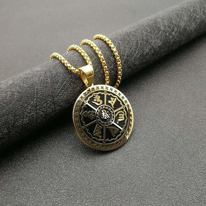 Vintage Gold-plated Sanskrit Six-character Mantra Pendant