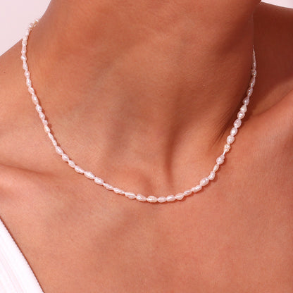 Stainless Steel Pearl Beaded Necklace