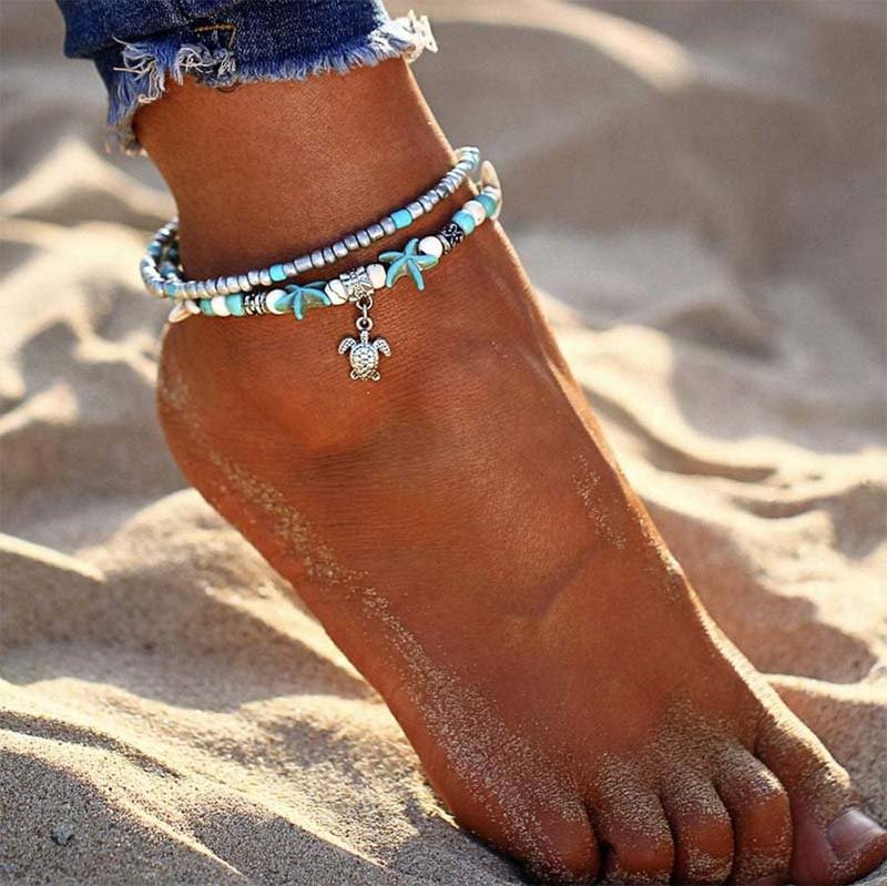 Turquoise Turtle Symbol Bracelet Anklet