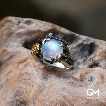 Moonstone Rose Orgone Ring