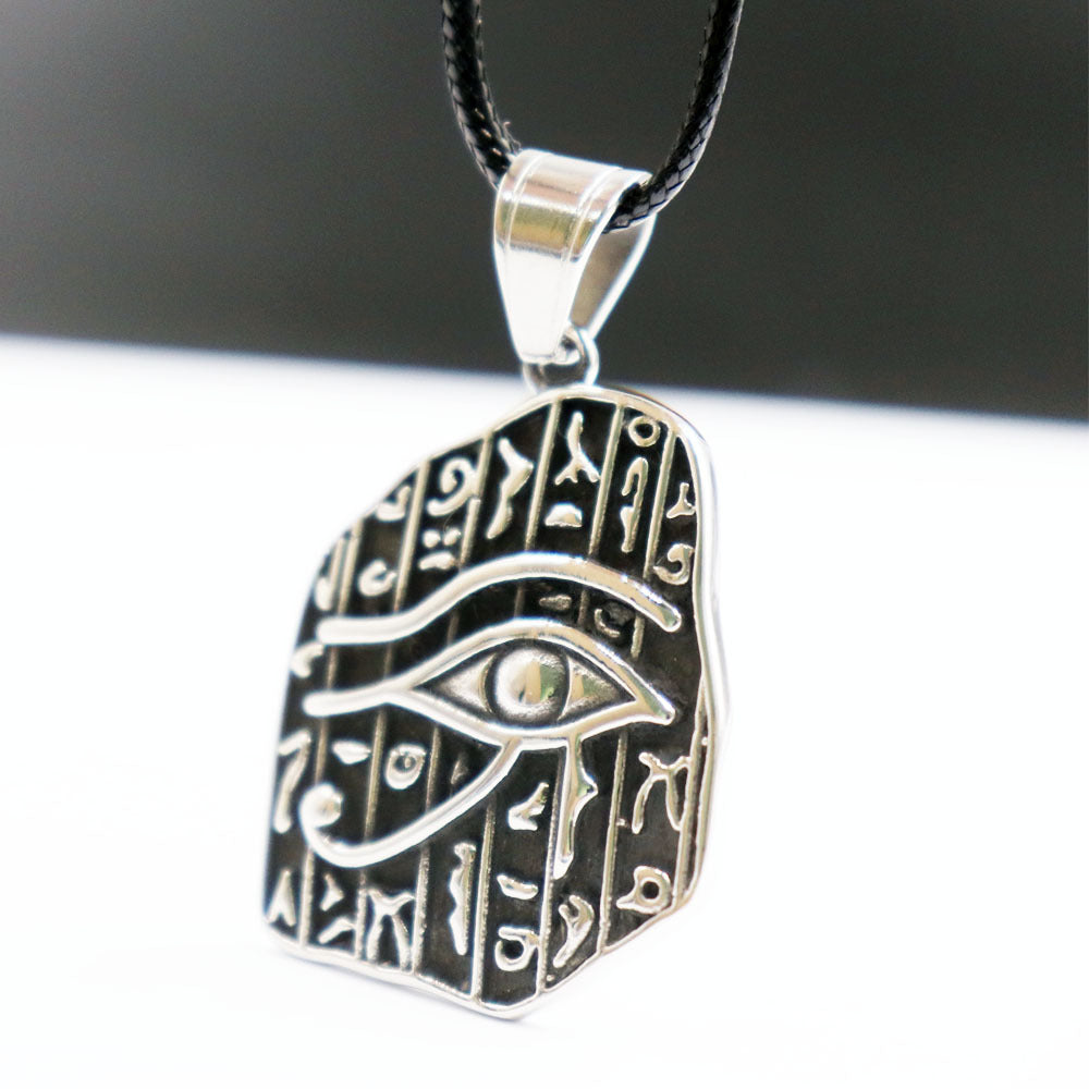 Ancient Egyptian Hieroglyphs Of The Eye Of Horus Titanium Steel Pendant Necklace