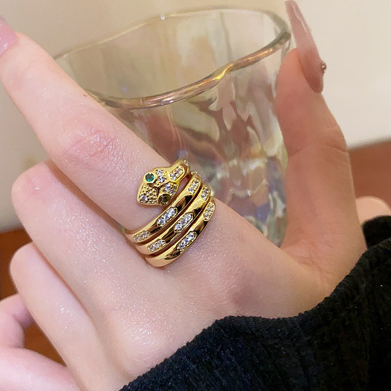 Zircon Serpentine Multi-layer Ring