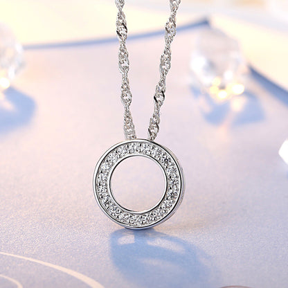 Stylish Circle  Zircon Pendant