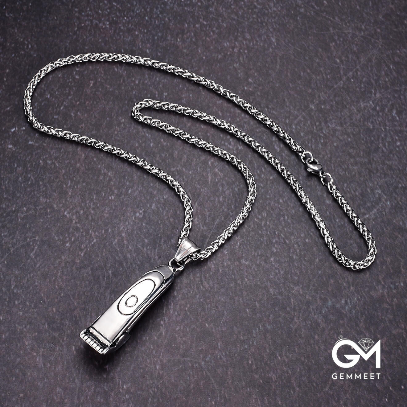 Stainless Steel Barber's Razor Pendant Necklace