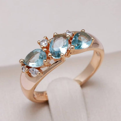 Vintage Blue Natural Zircon Ring