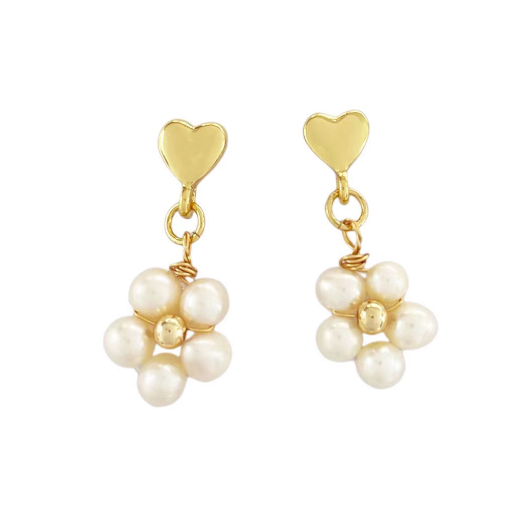 Baroque Pearl Flower Drop Earrings