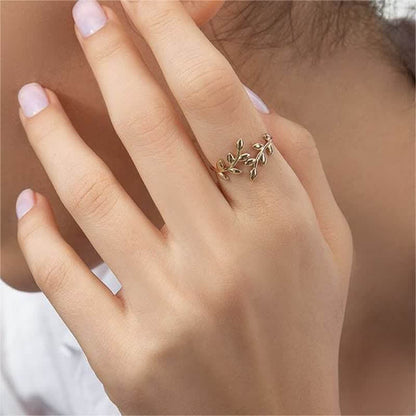 Olive Leaf Branch-Motif Ring