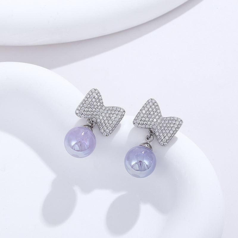 Artificial Gemstone Butterfly Heavy Industry Earrings