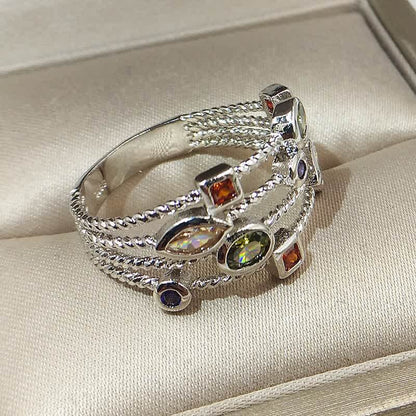 Creative Color Micro-set Zircon Ring