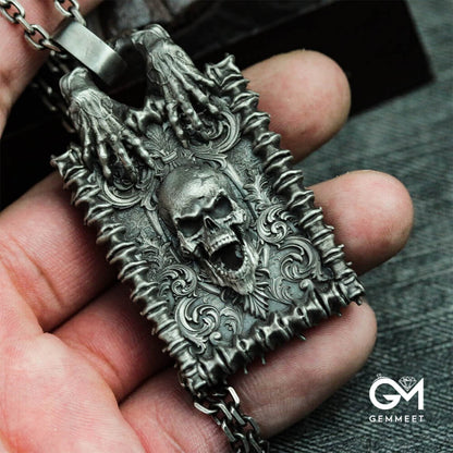 Dark Punk Skull Demon Hellgate Necklace