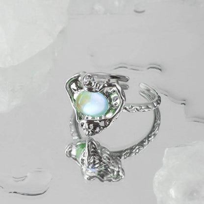 Irregular Heart Shape Moonstone Ring