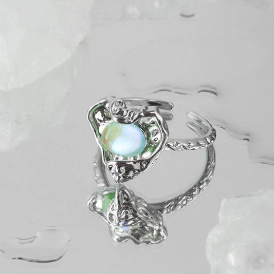 Irregular Heart Shape Moonstone Ring