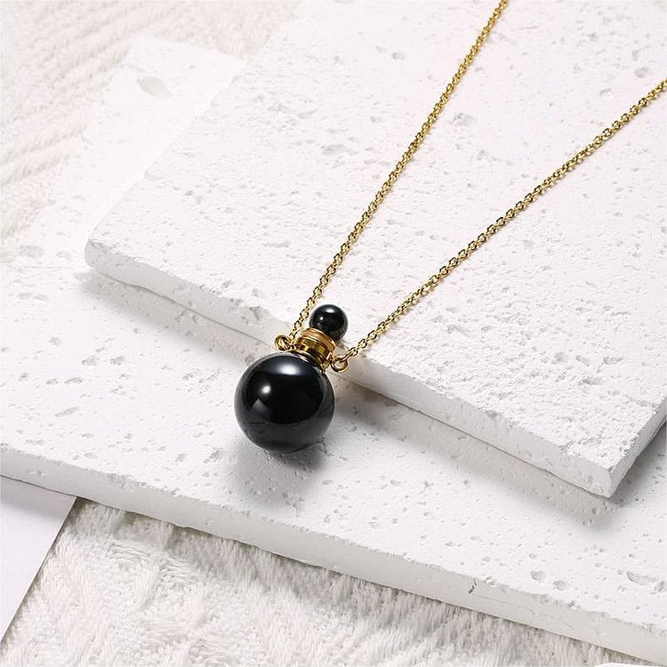 Round Stone Perfume Bottle Pendant Pendants Necklace