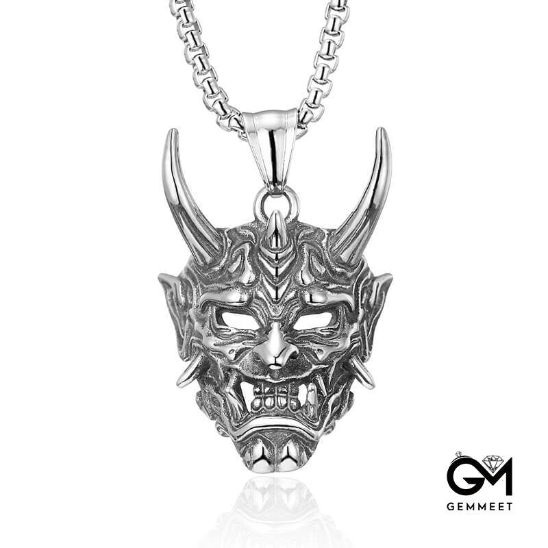 Titanium Steel Triangle Ghost Pendant Necklace