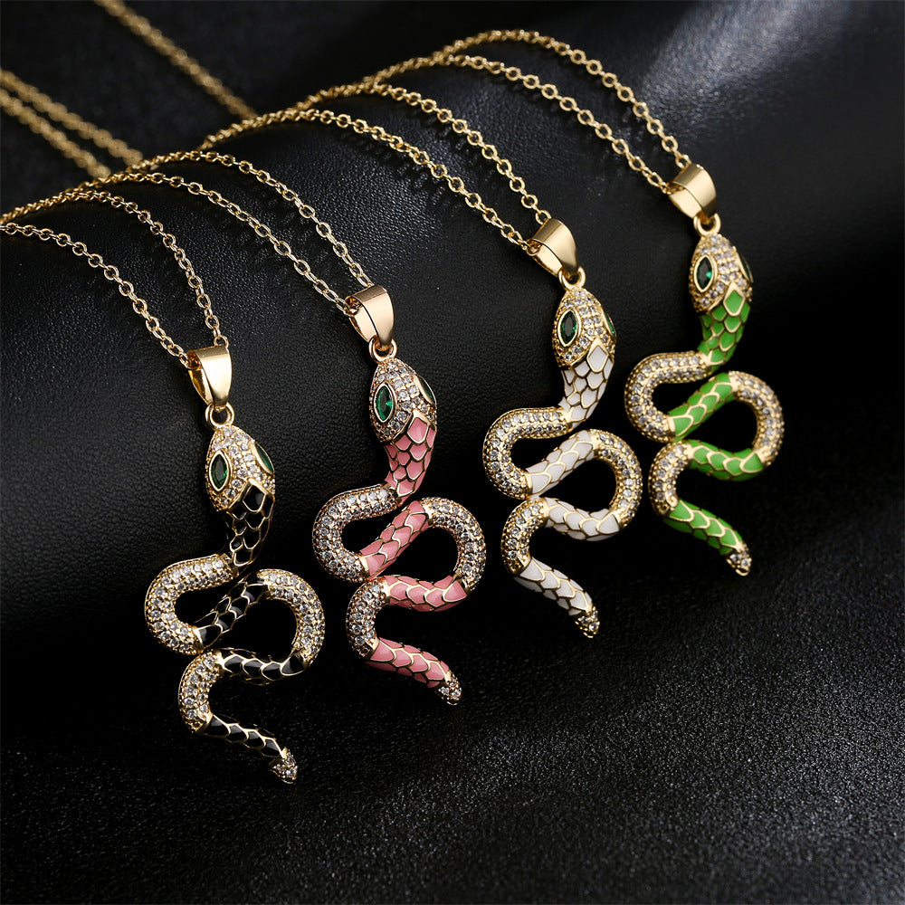 Colorful Snake Shape Chain Necklace