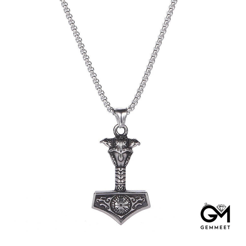 Thor Hammer Viking Mount Crow Celtic Necklace