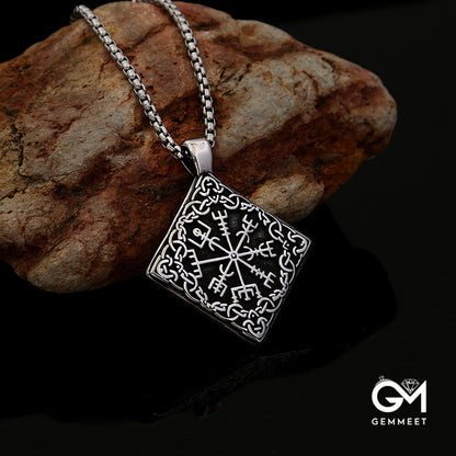 Celtic Knot Viking Compass Titanium Steel Necklace