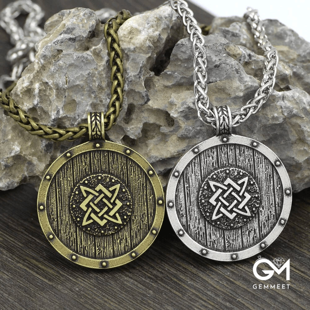 Viking Shield Reversible Pendant  Necklace