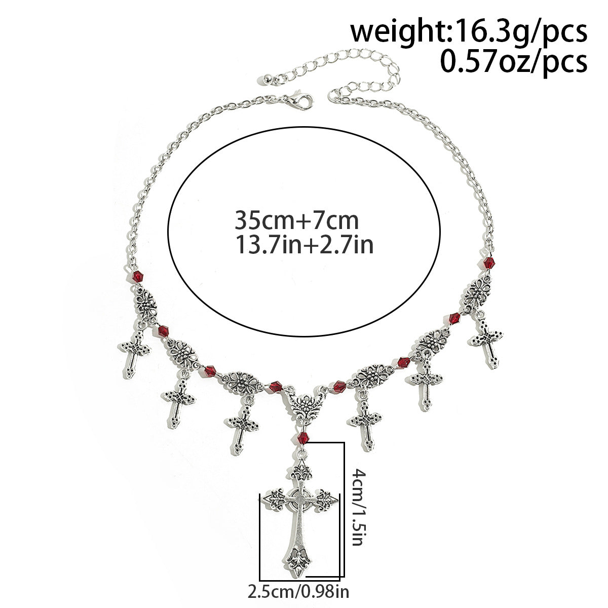 Halloween Multi Cross Pendant Chain Necklace