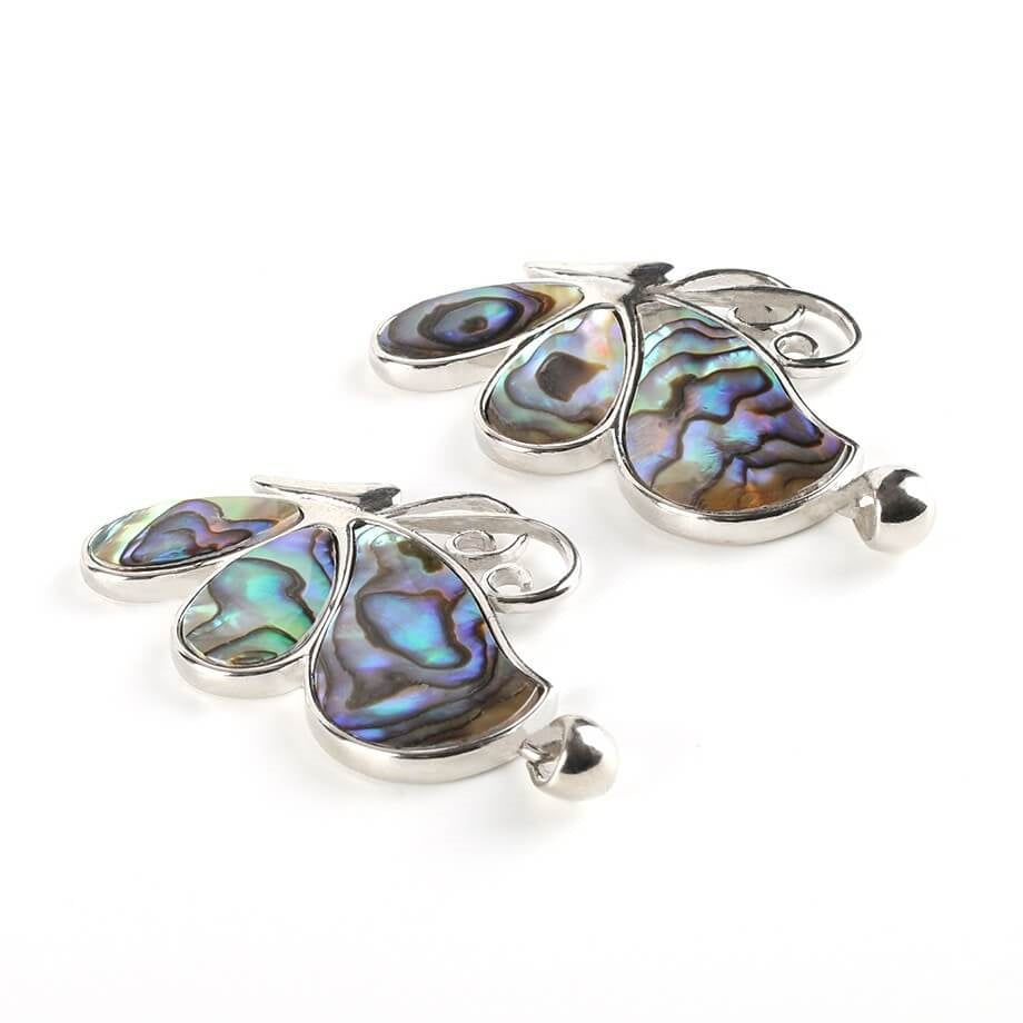 Abalone Shell with Wings Butterfly Insect Pendant