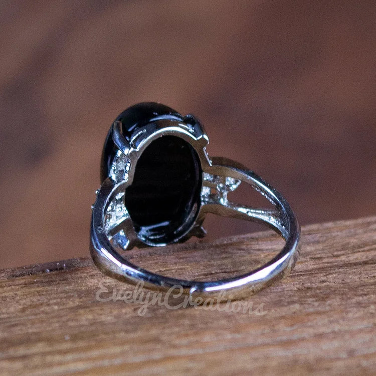 "Spiritual Protection" Natural Obsidian Ring