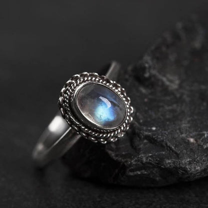 Retro Moonstone Ring