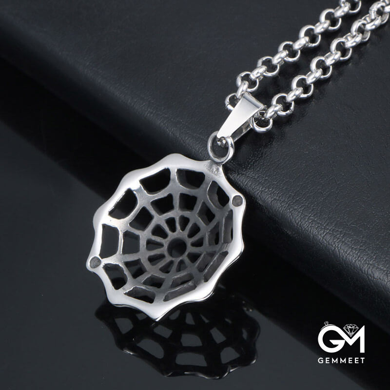 Spiderweb Titanium Steel Dreamcatcher Necklace