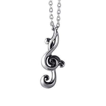 Simple Design Music Note Pendant Necklace