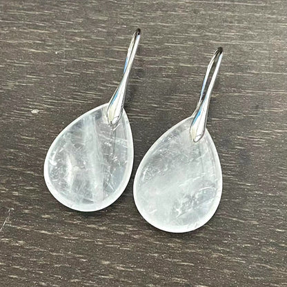 White Crystal Drop Earrings