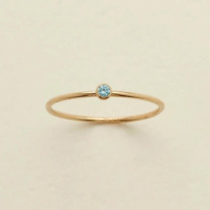 Birthstone 12 Month Birth Slim Ring