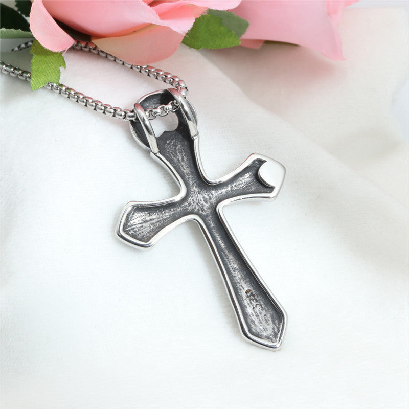 Hip Hop Retro Flower Shape Cross Pendant