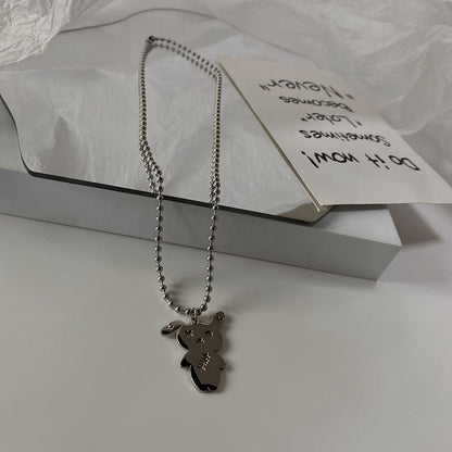 Titanium Steel Fasteners Rabbit Pendant Necklace