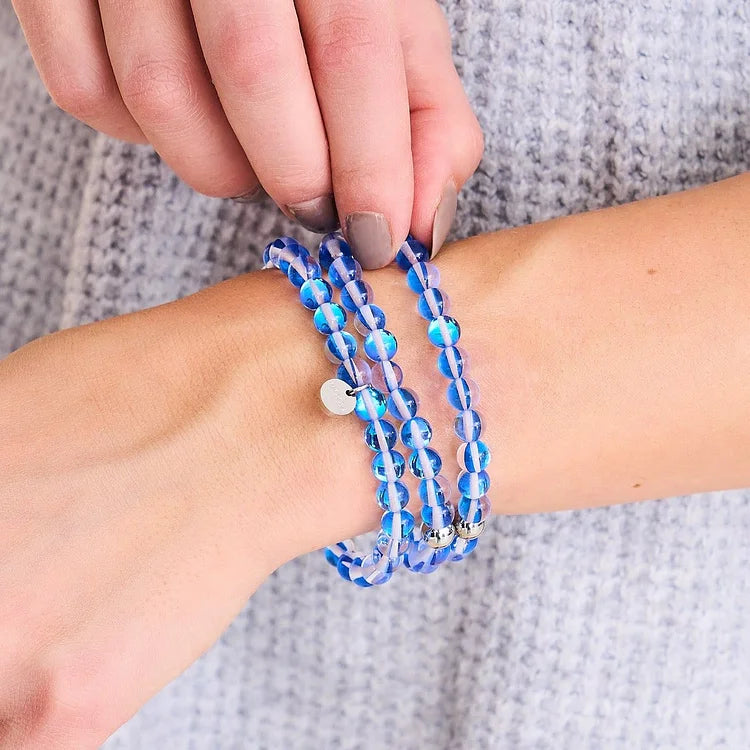 Blue Crystal Glass Bead Bracelet