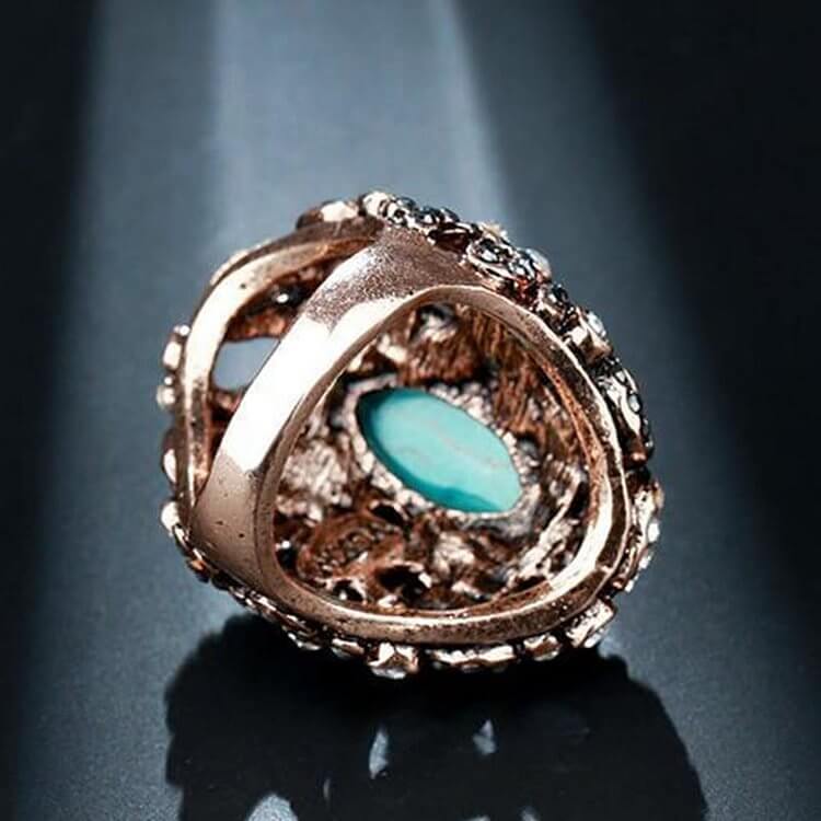 Luxury Big Antique Creative Vintage Turquoise Ring