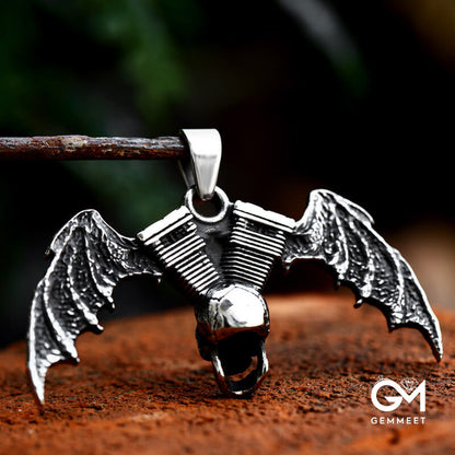 Stainless Steel Bat Skull Pendant