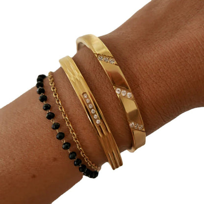 Channel Setting Stones Bangle Bracelet