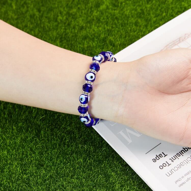 Blue Evil Eye & Hamsa Epoxy Zircon Bracelet