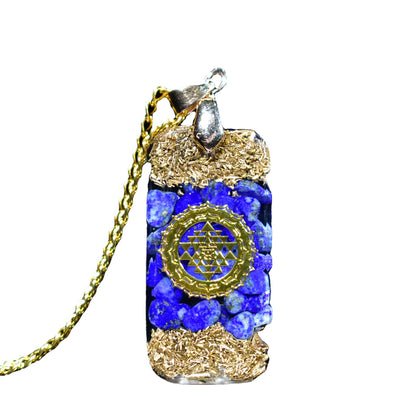 Resin Lapis Lazuli Hexagram Pendant Necklace