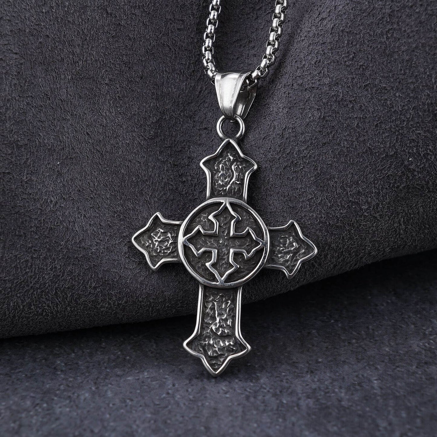 Double Cross Stainless Steel Pendant