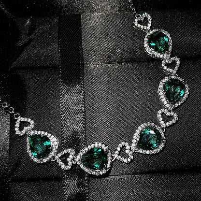 Micropaved Heart of the Ocean Necklace Emerald Emerald Tanzanite Ruby Bracelet