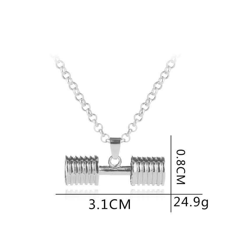 Men's Gym Dumbbell Fitness Necklace