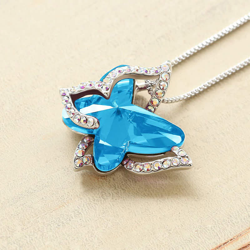 "Spread Your Wing" - Butterfly Birthstone Crystal Necklace