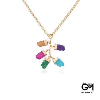 Colorful Crystal Pendant Necklace