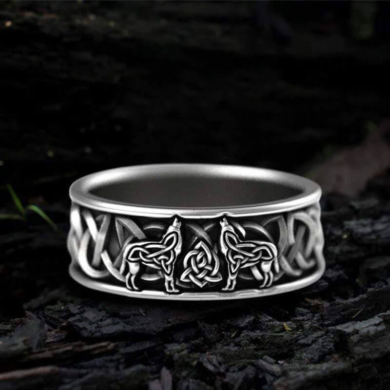 Fenris-wolf Stainless Steel Viking Ring