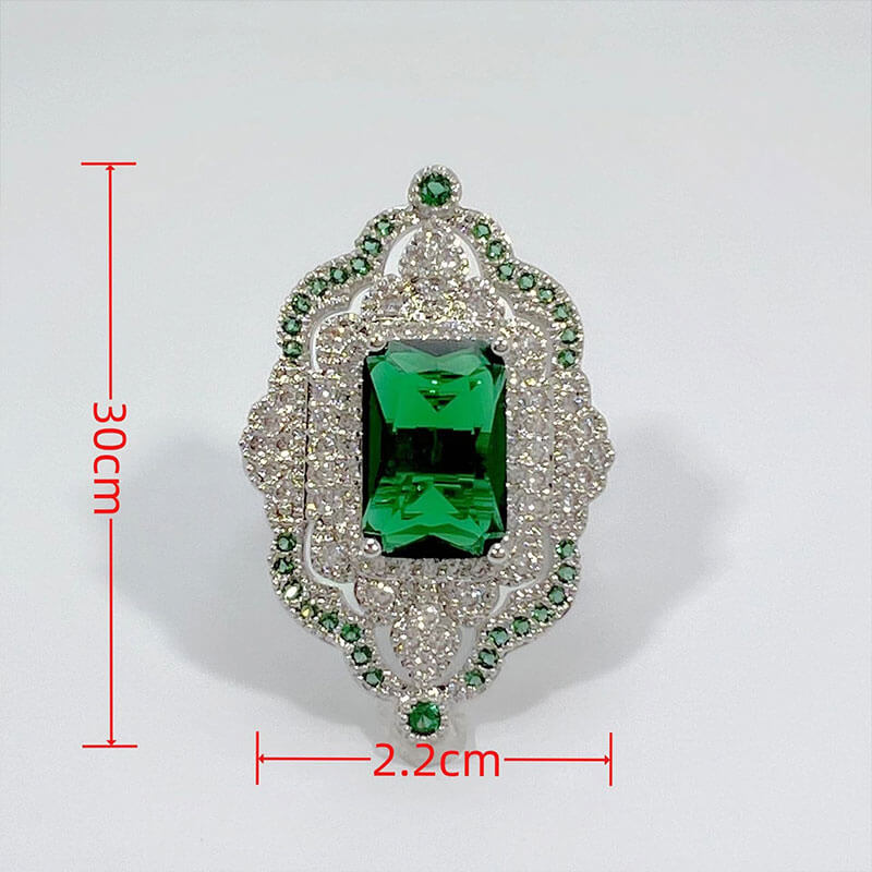 Simulated Emerald Split Ring Edwardian Royal Banquet Accessories