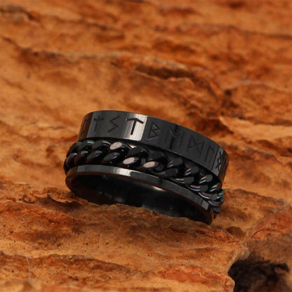 Viking Runic Rotating Chain Ring