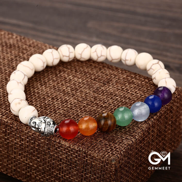 8mm Buddha Head Beads Colorful Bracelet