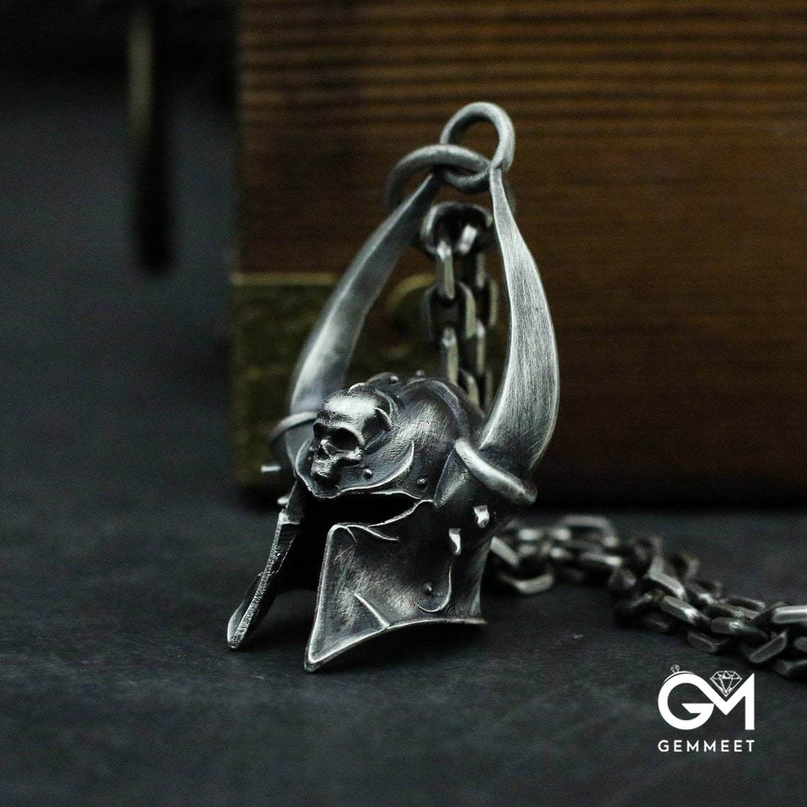 Vintage Titanium Steel Skull Mask Pendant