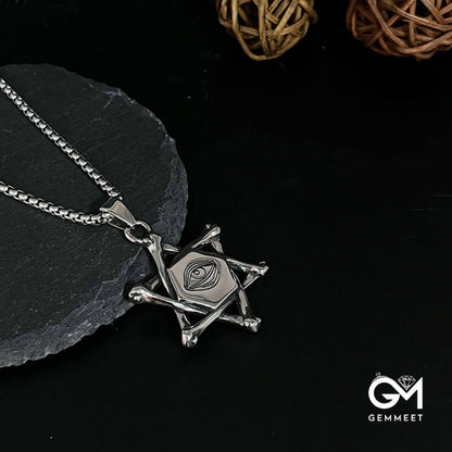 Hexagram Devil's Eye Pendant Necklace