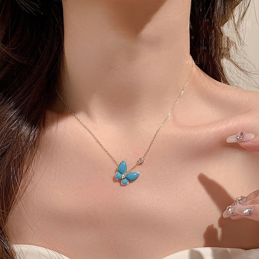 Turquoise Butterfly Pendant Necklace